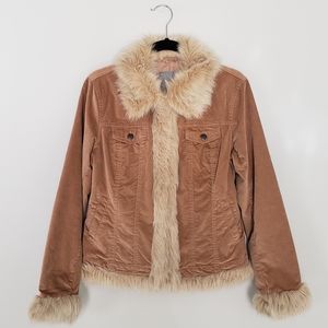 Brown and Tan Jacket with Fur